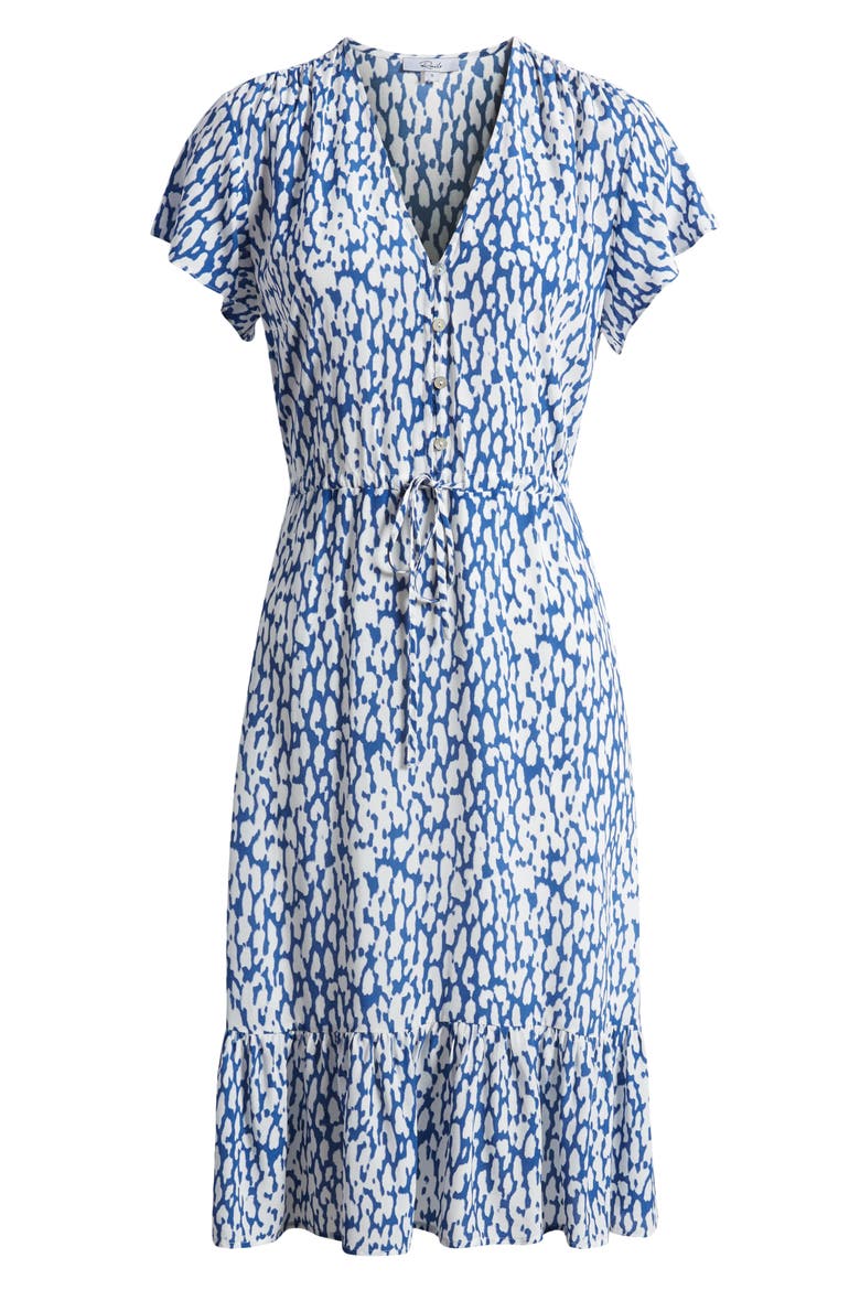 Kiki Abstract Leopard Print Dress, Alternate, color, COBALT STATIC LEOPARD