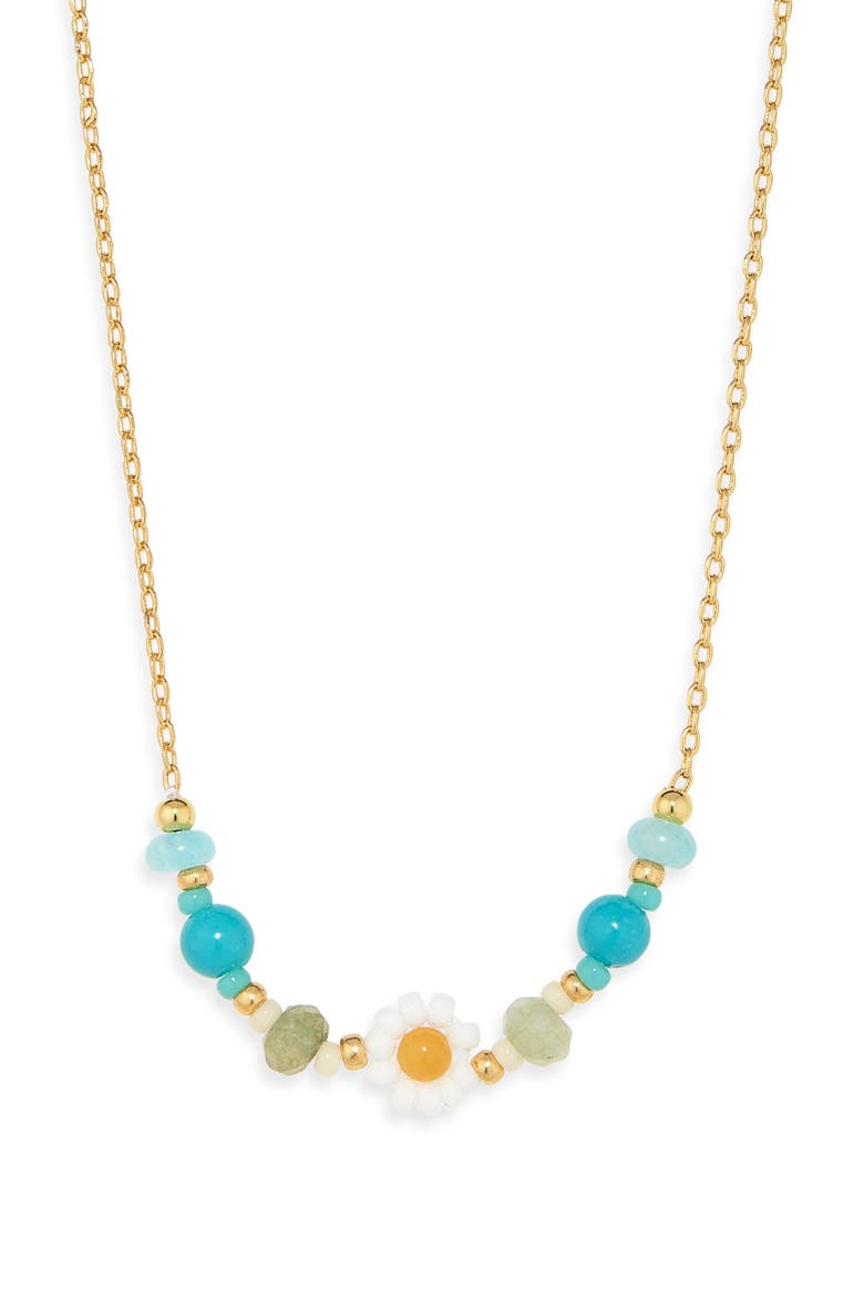 Daisy Chain Necklace, Main, color, GOLD