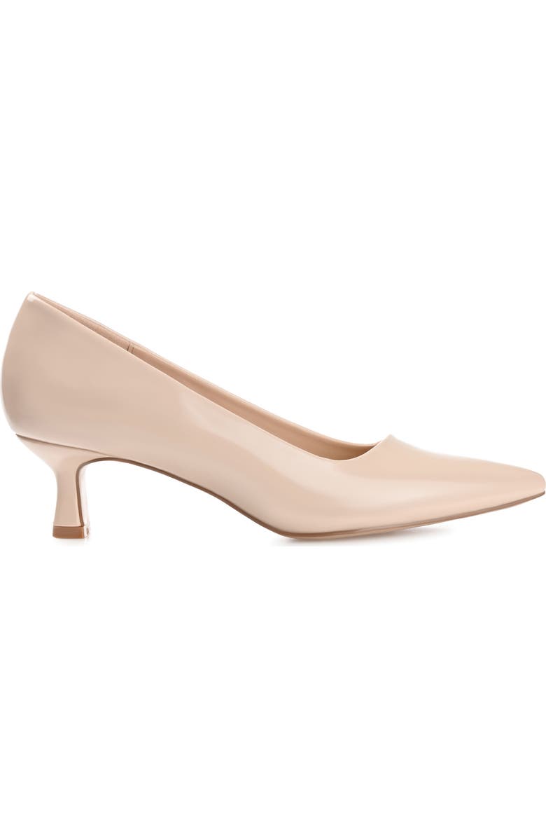 Journee Collection Celica Pointed Toe Pump, Alternate, color, Patent/ Nude