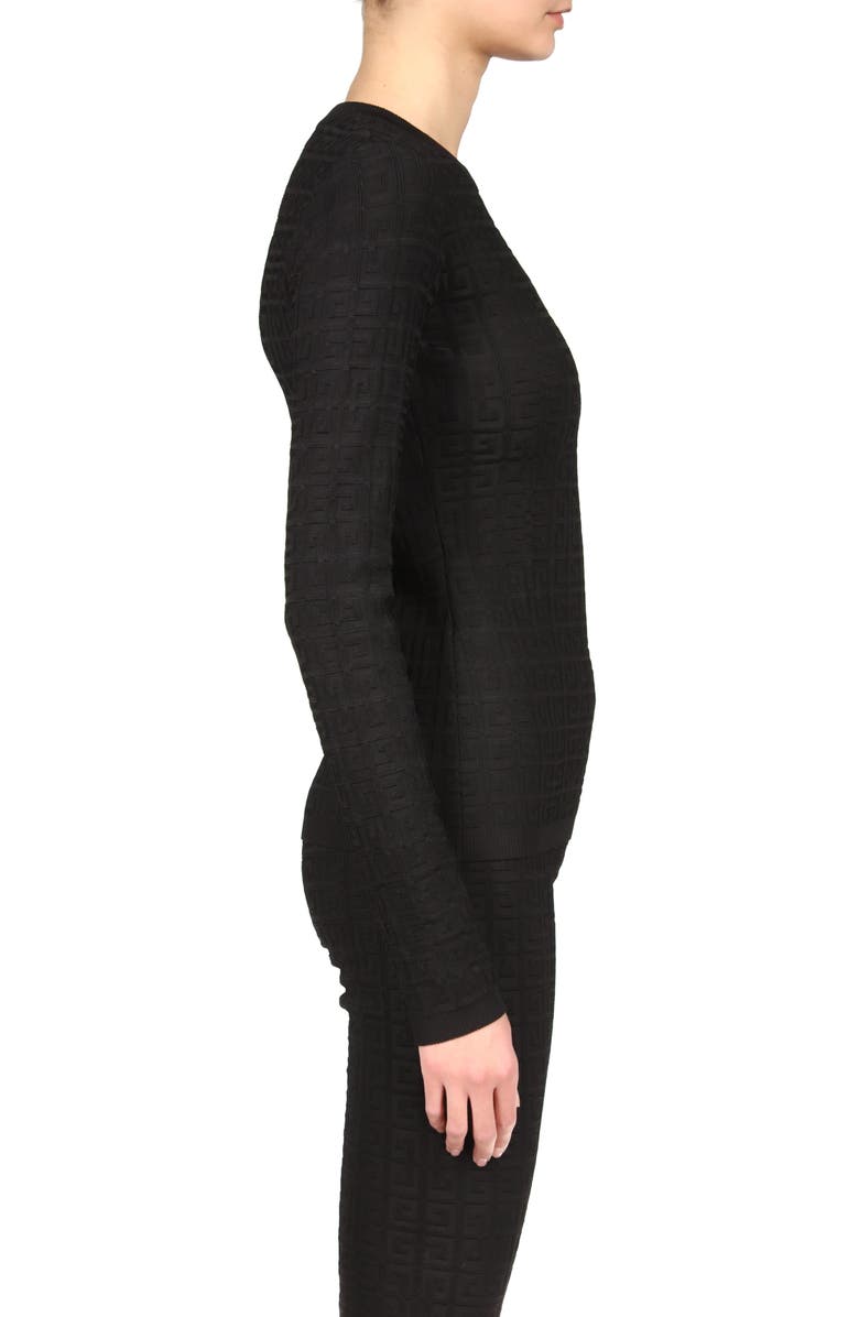 Givenchy Logo Jacquard Crewneck Sweater, Alternate, color, 