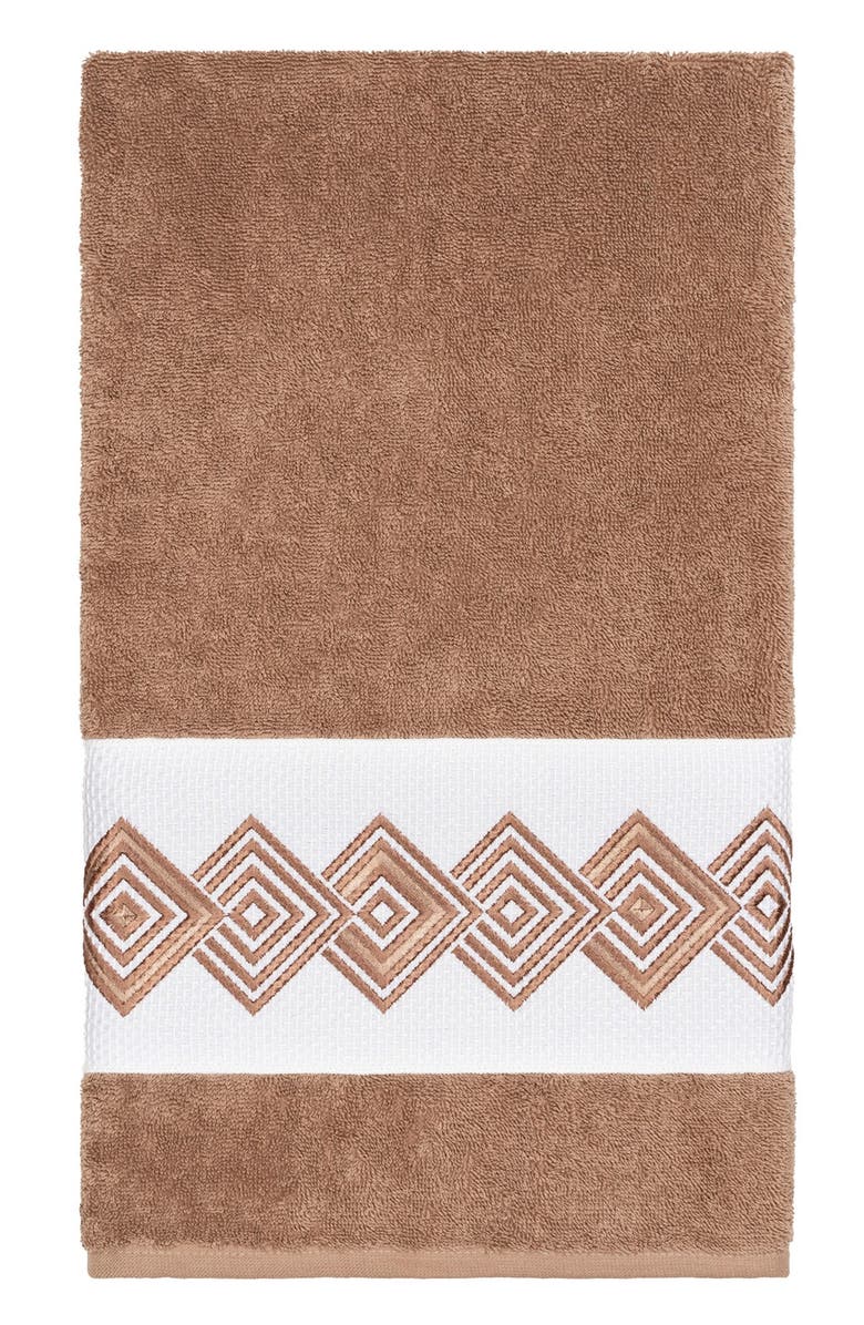 Linum Home Textiles Noah 3-Piece Embellished Towel - Latte, Alternate, color, Latte