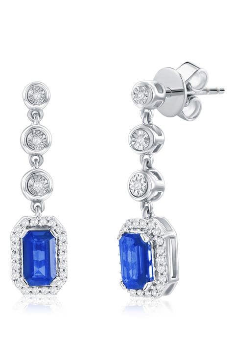 Lab Grown Ruby & Diamond Drop Earrings