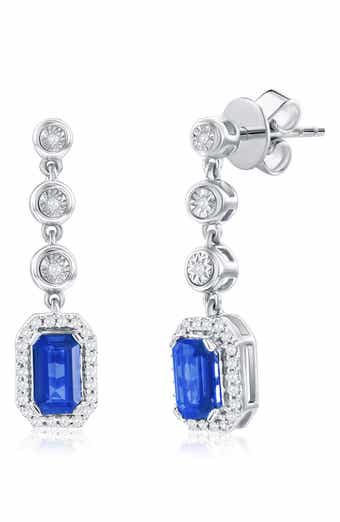 Lab Grown Ruby & Diamond Drop Earrings