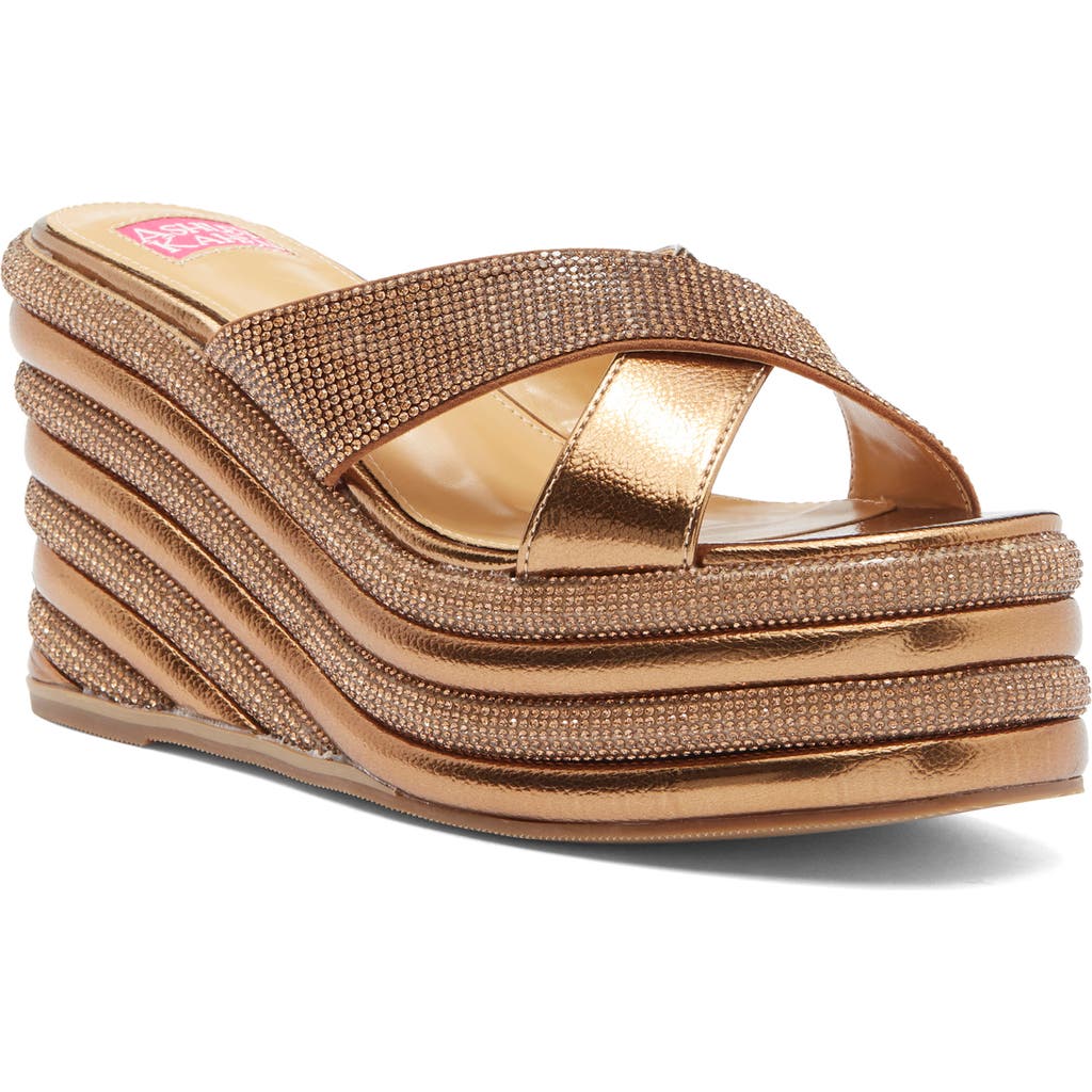Ashley Kahen Carnival Wedge Sandal In Bronze Multi