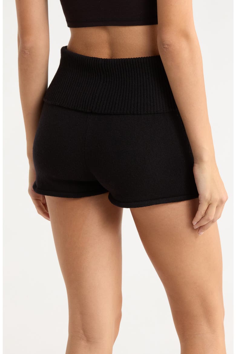 Barre Sweater Shorts, Alternate, color, BLACK