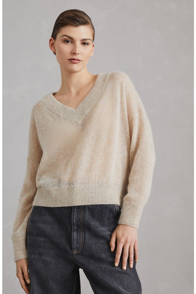 Mohair and wool sweater, Alternate, color, Beige