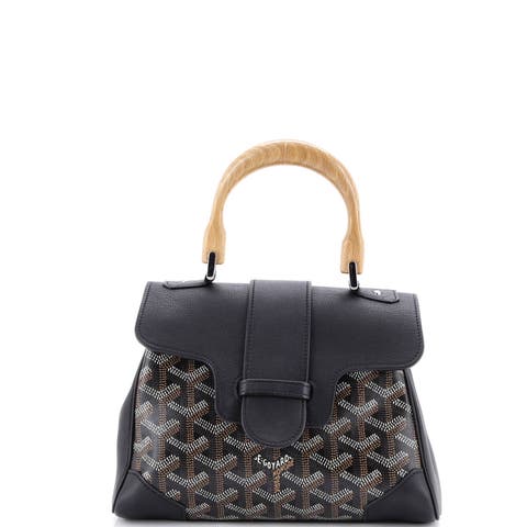 Saigon Top Handle Bag Coated Canvas with Leather Mini