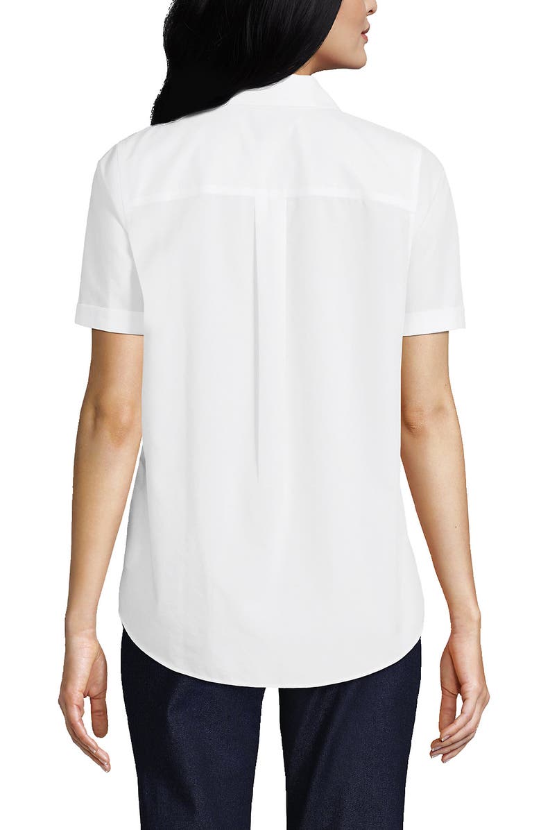 Lands' End Short Sleeve No Iron Shirt, Alternate, color, White