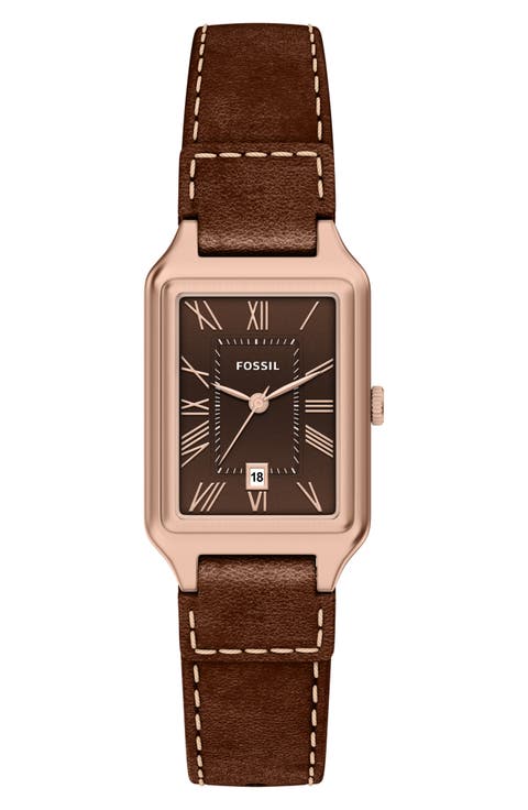 Raquel Leather Strap Watch, 23mm x 38mm