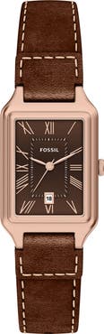 Fossil Raquel Leather Strap Watch, 23mm x 38mm