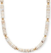 CUFFED BY NANO Oatmeal White and 14k Gold Filled Beaded Necklace