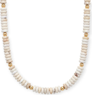 CUFFED BY NANO Oatmeal White and 14k Gold Filled Beaded Necklace