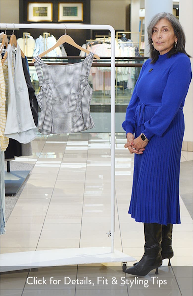 Sunfaded Gingham Peplum Top, sales video thumbnail