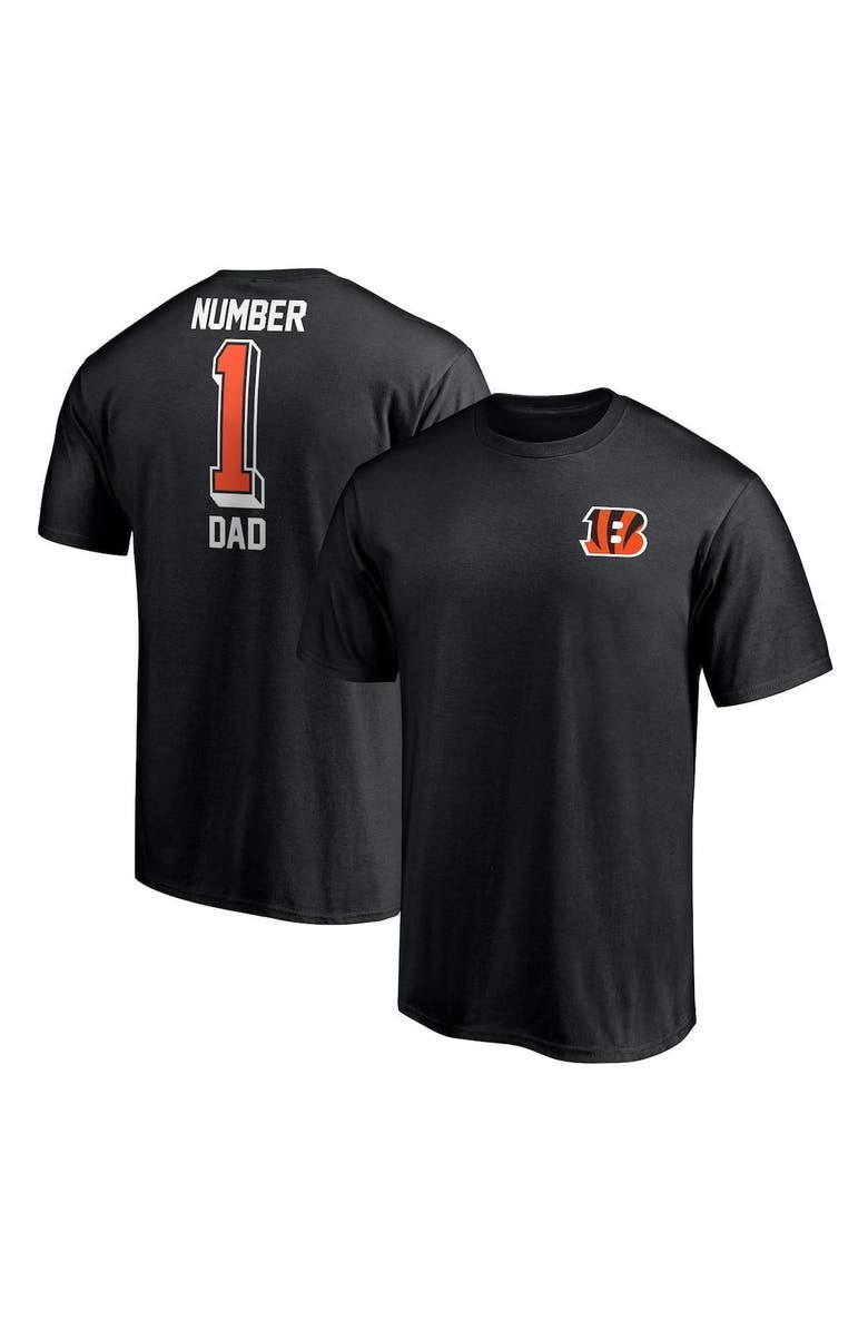 FANATICS Men's Fanatics Branded Black Cincinnati Bengals #1 Dad T-Shirt, Alternate, color, 