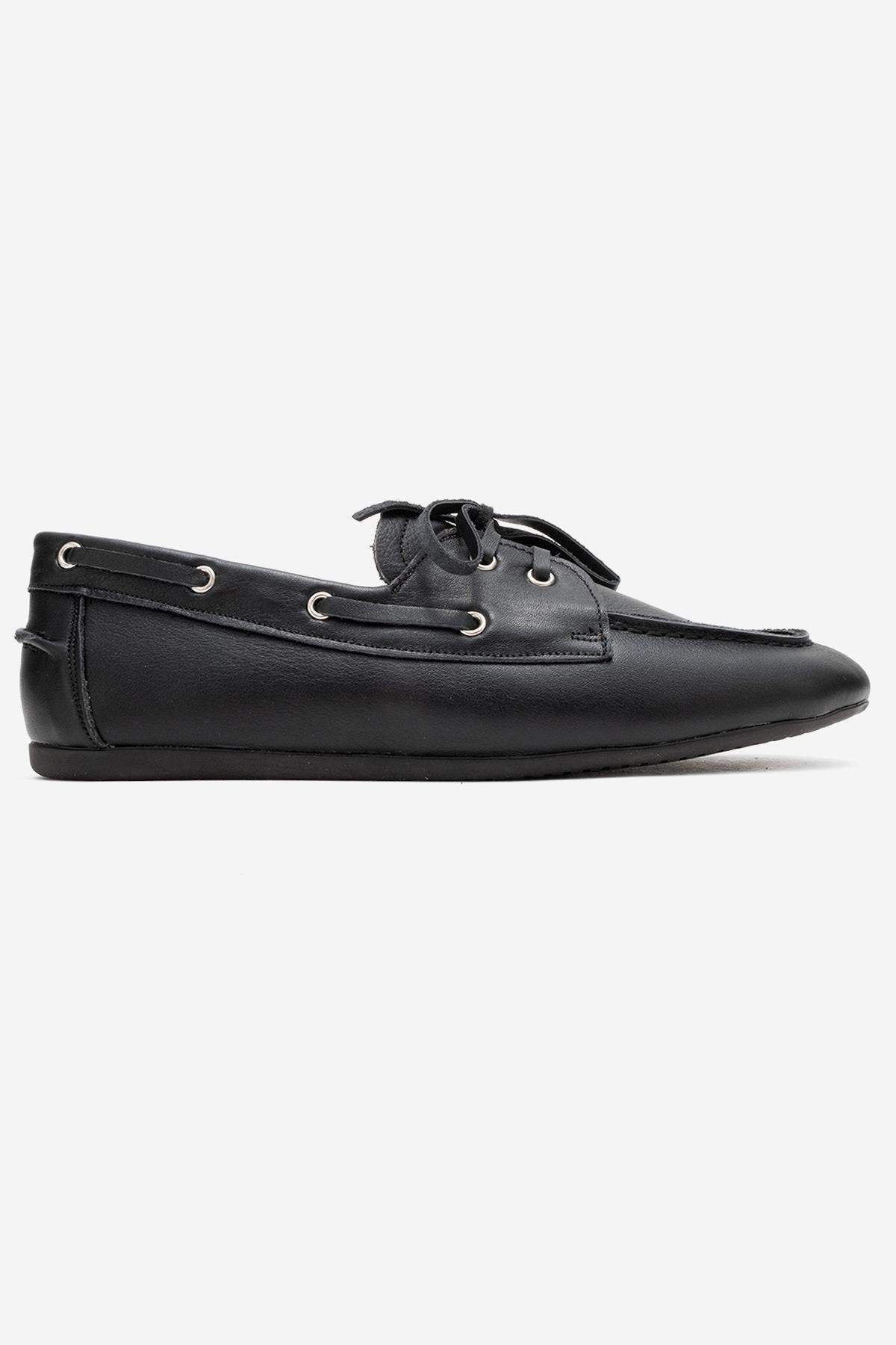 Forever & Always Shoes Serelis Leather Lace Up Loafer, Alternate, color, Black Leather