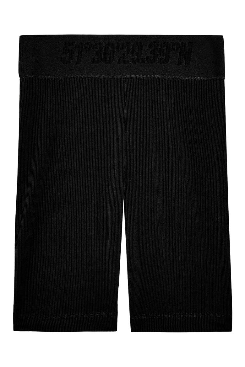 Ribbed Bike Shorts, Alternate, color, BLACK