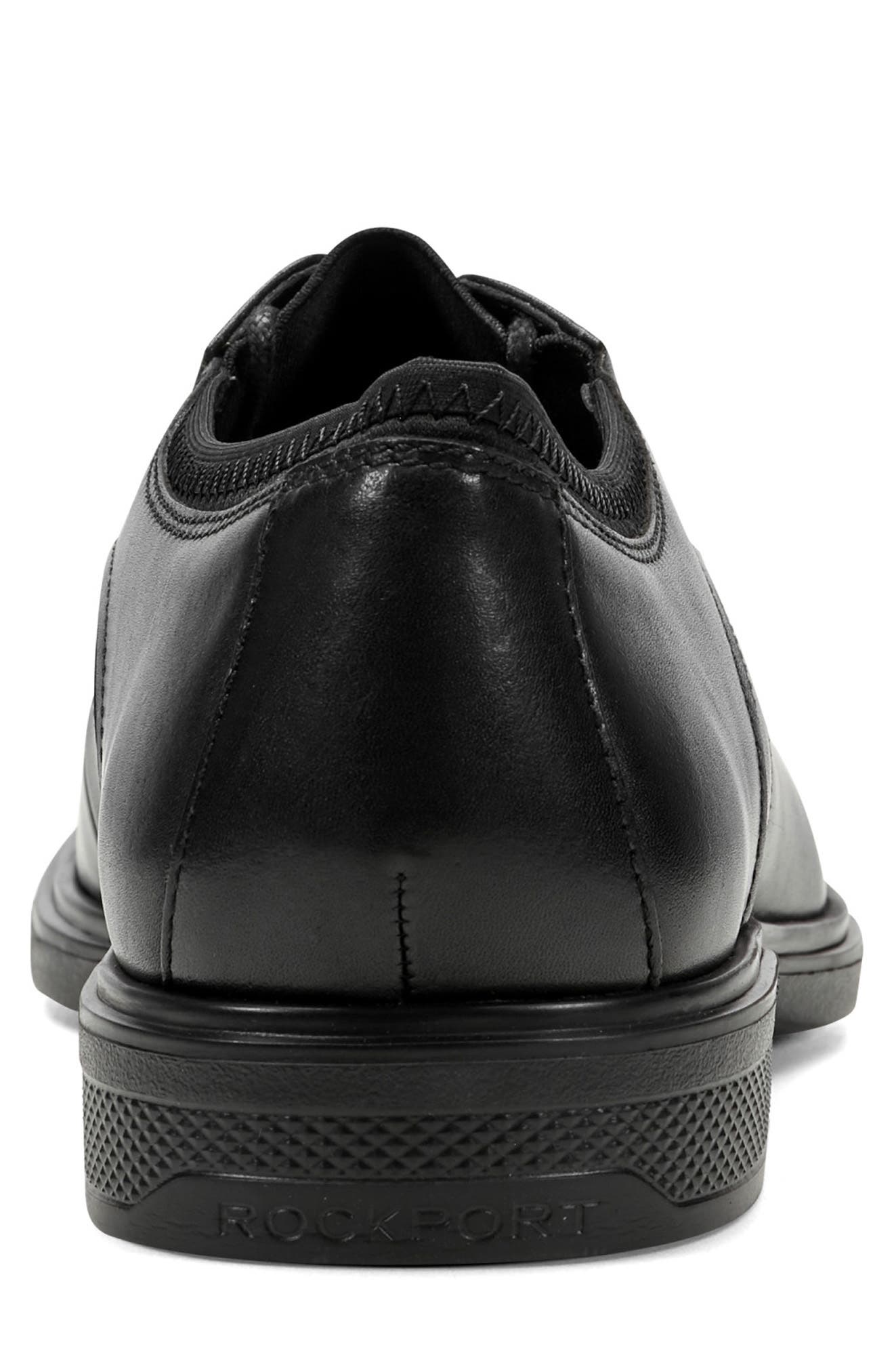 Rockport Keelan Plain Toe Derby, Alternate, color, Black Leather