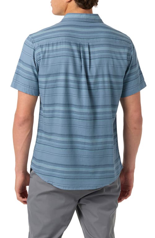 O'neill Seafaring Stripe Stretch Short Sleeve Button-up Shirt In Blue