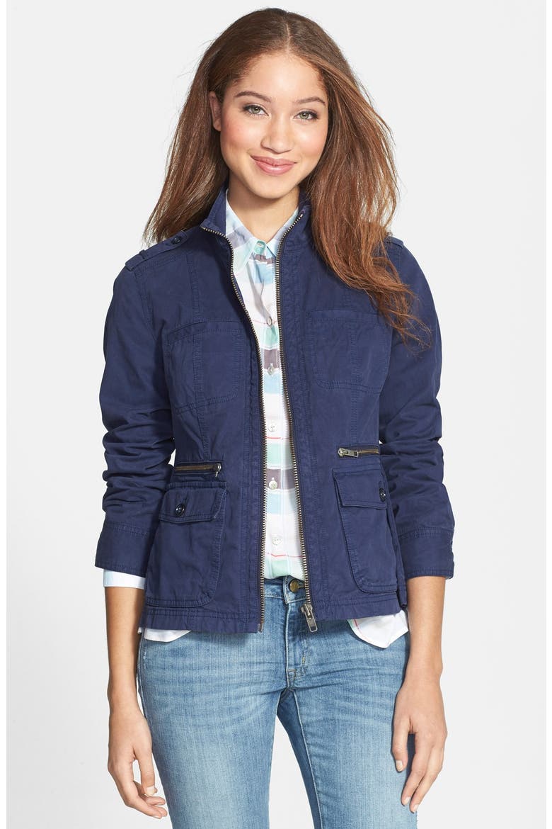 Front Zip Field Jacket, Main, color, NAVY PEACOAT