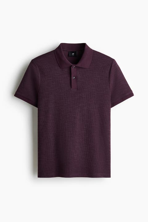Slim Fit Jacquard-knit Polo Shirt
