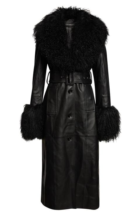 Monica Lambskin & Genuine Shearling Coat