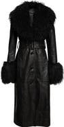 Stand Studio Monica Lambskin & Genuine Shearling Coat