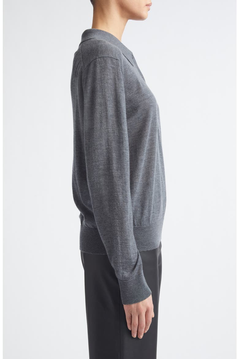 Miles Long Sleeve Cashmere Polo Sweater, Alternate, color, ANTHRACITE MELANGE