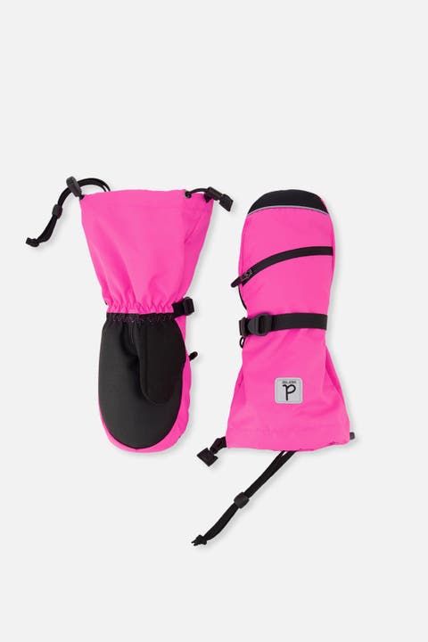 Girl Teknik Waterproof Zipper Pocket Winter Mittens