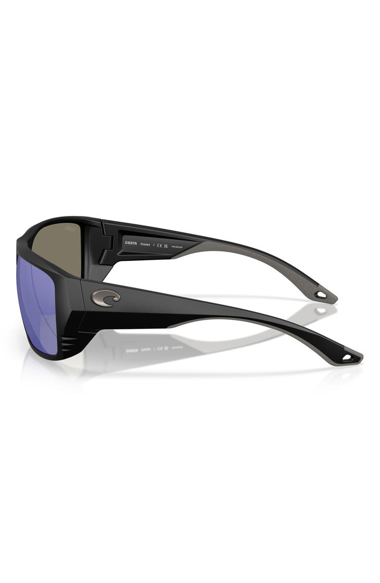 Costa Del Mar 59mm Polarized Square Sunglasses, Alternate, color, Black/ Bright Blue Mirror