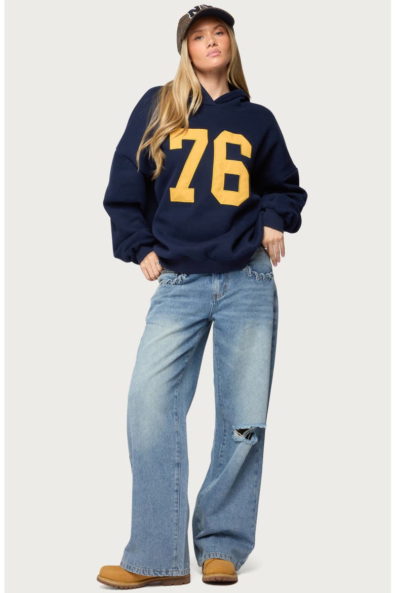 Rhyan 76 Oversize Hoodie, Alternate, color, NAVY