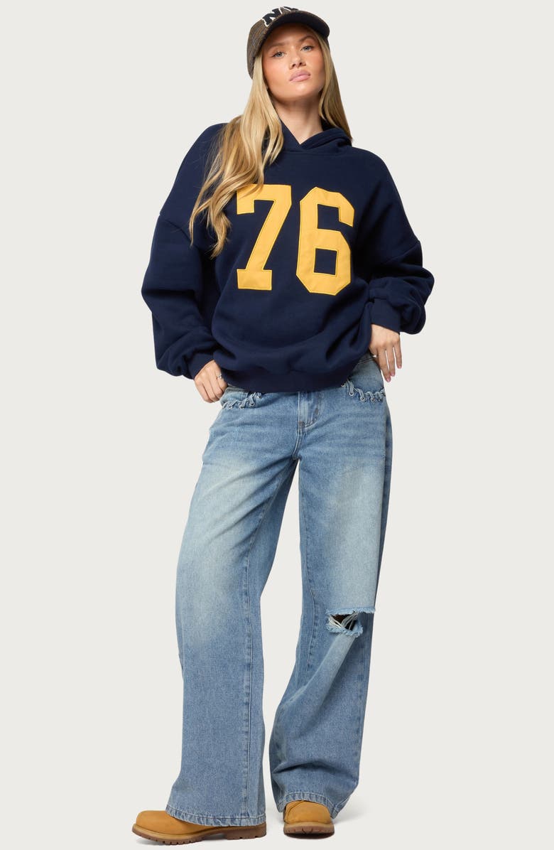 EDIKTED Rhyan 76 Oversize Hoodie, Alternate, color, Navy