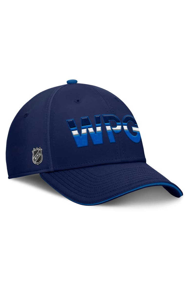 FANATICS Men's Fanatics Navy/Blue Winnipeg Jets Authentic Pro Rink Team Code Flex Hat, Alternate, color, Navy