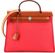 Pre-Owned Hermes Herbag Zip Leather and Toile 31