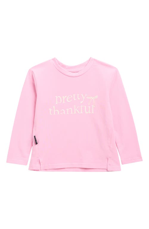 TINY TRIBE Kids' Pretty Thankful Stretch Cotton Graphic T-Shirt in Pink 