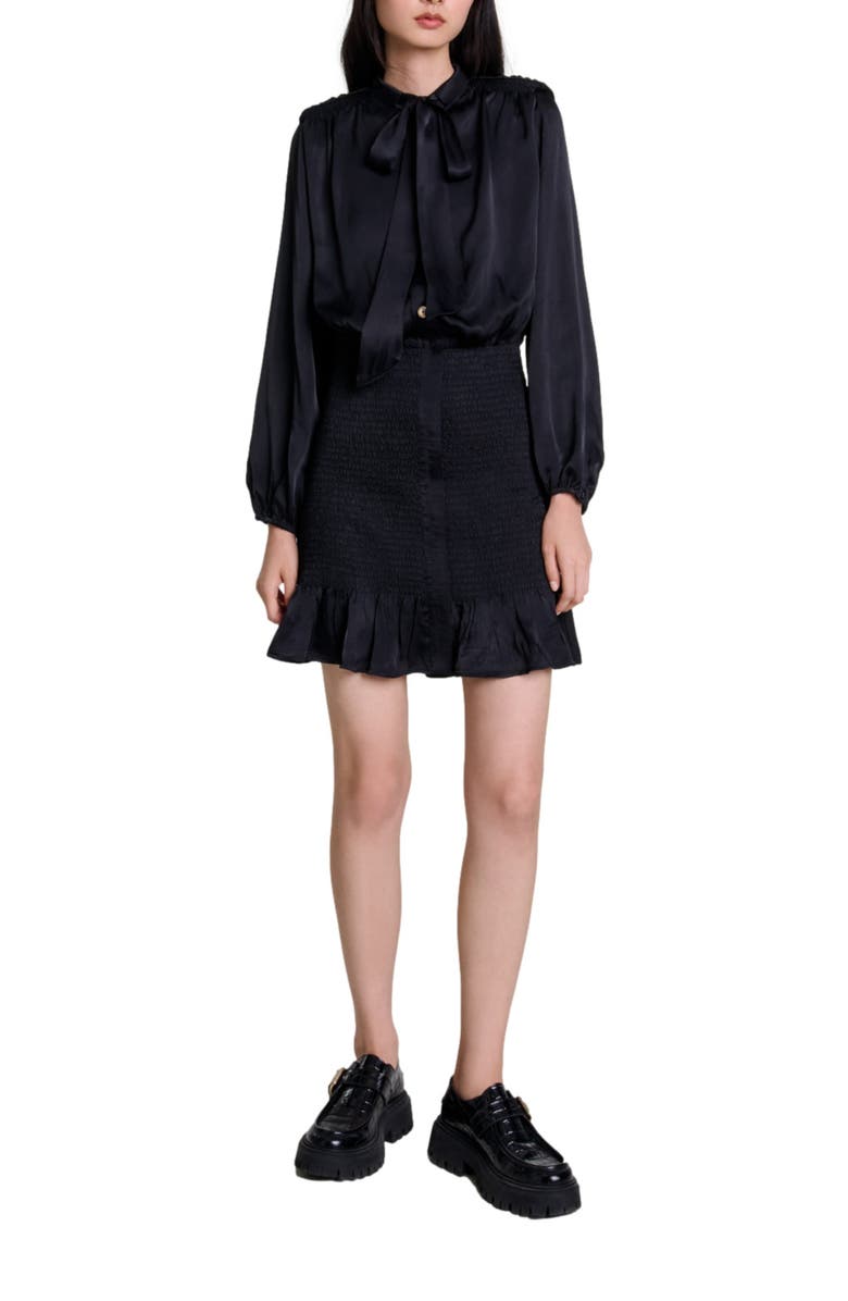 maje Short smocked dress, Main, color,