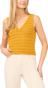 Halogen® Openwork Sleeveless Sweater