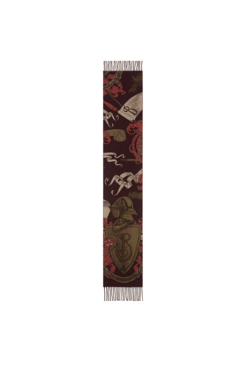 Burberry Etched Knight Cashmere Scarf In Multi
