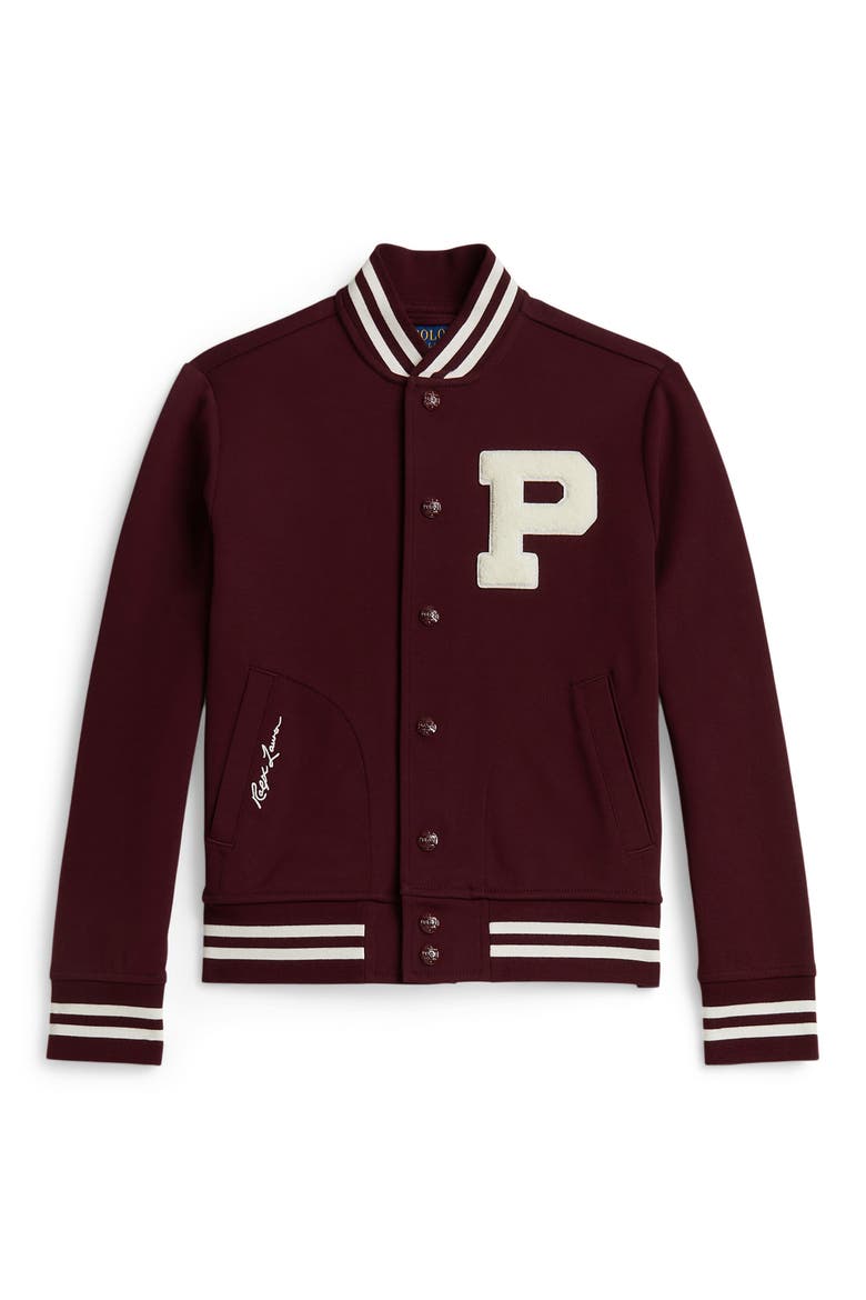 Kids' Double Knit Bomber Jacket, Main, color, RICH RUBY
