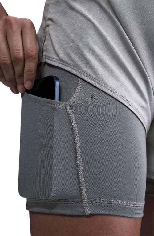 Nike One Dri-fit High-waisted 3-inch 2-in-1 Shorts In Gray