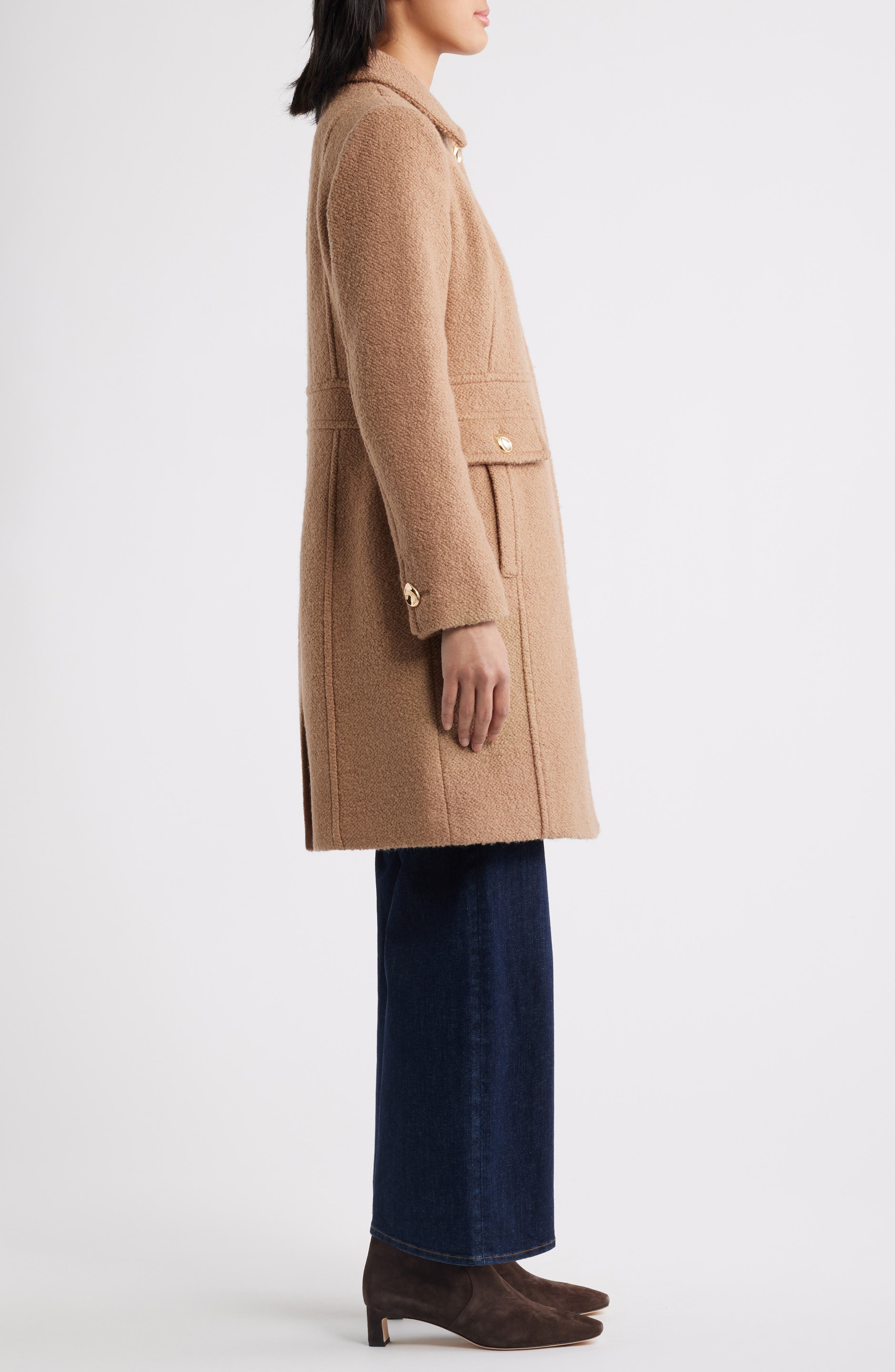 Женские куртки Sam Edelman Inset Waist Bouclé Coat — фото 3