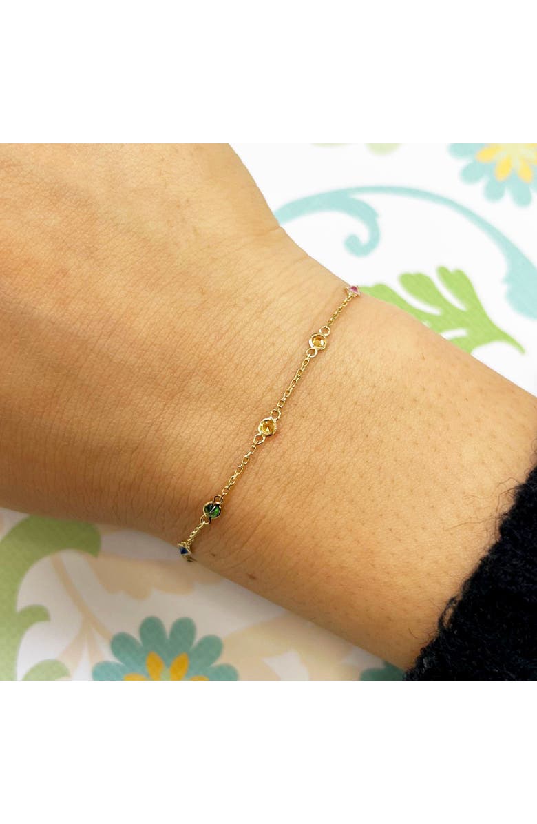 The Lovery Fine Jewelry Rainbow Gemstone Station Bracelet, Alternate, color, Rainbow Gemstone