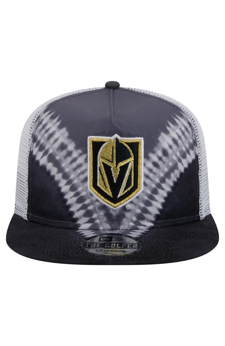 New Era Men's New Era Black/Gray Vegas Golden Knights Throwback V-Dye Adjustable Golfer Hat, Alternate, color, Black
