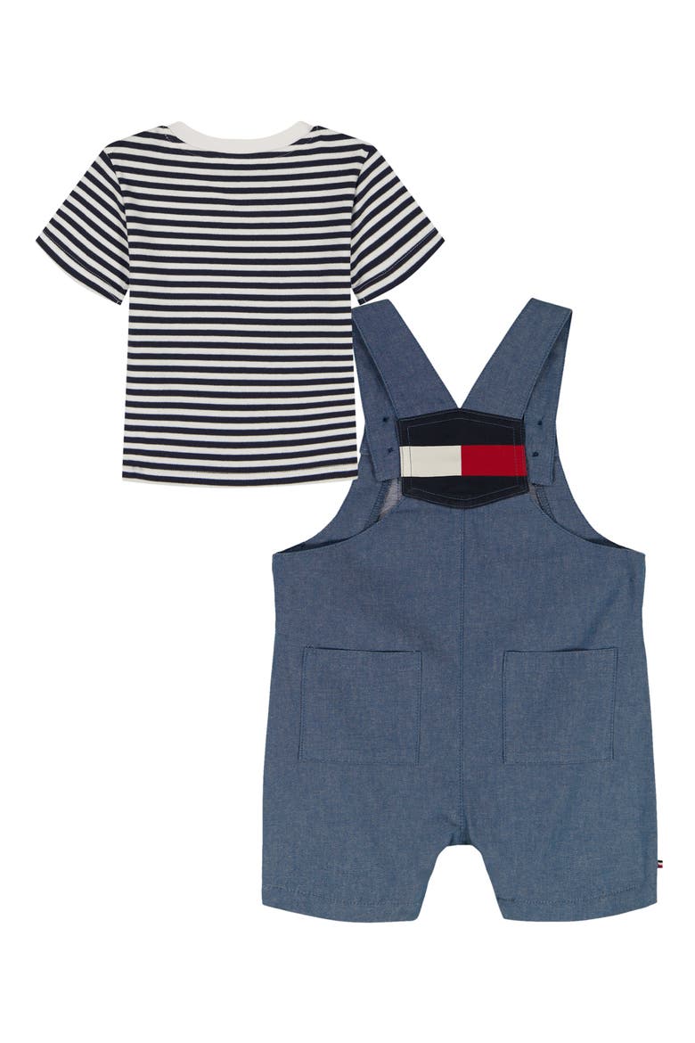 T-Shirt & Overalls Set, Alternate, color, DENIM