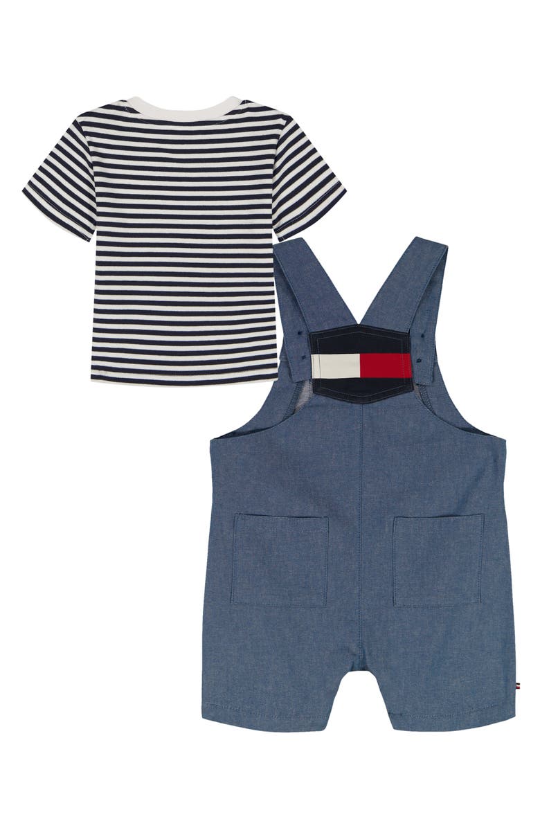 Tommy Hilfiger T-Shirt & Overalls Set, Alternate, color, Denim