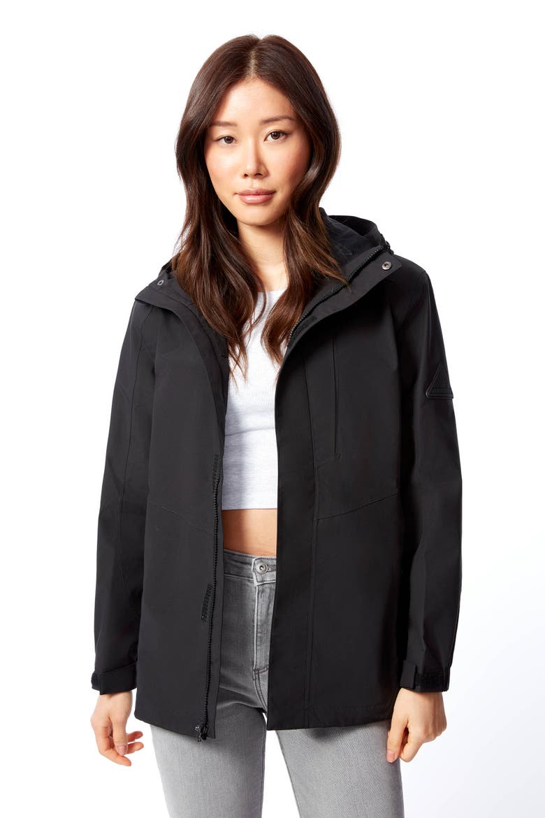 Tahsis - Plus Size Lightweight Waterproof Shell Rain Jacket, Main, color, Black