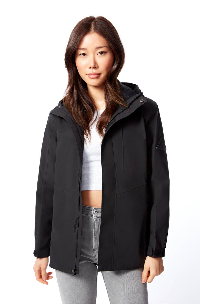 Alpine North Tahsis - Plus Size Lightweight Waterproof Shell Rain Jacket, Main, color, Black