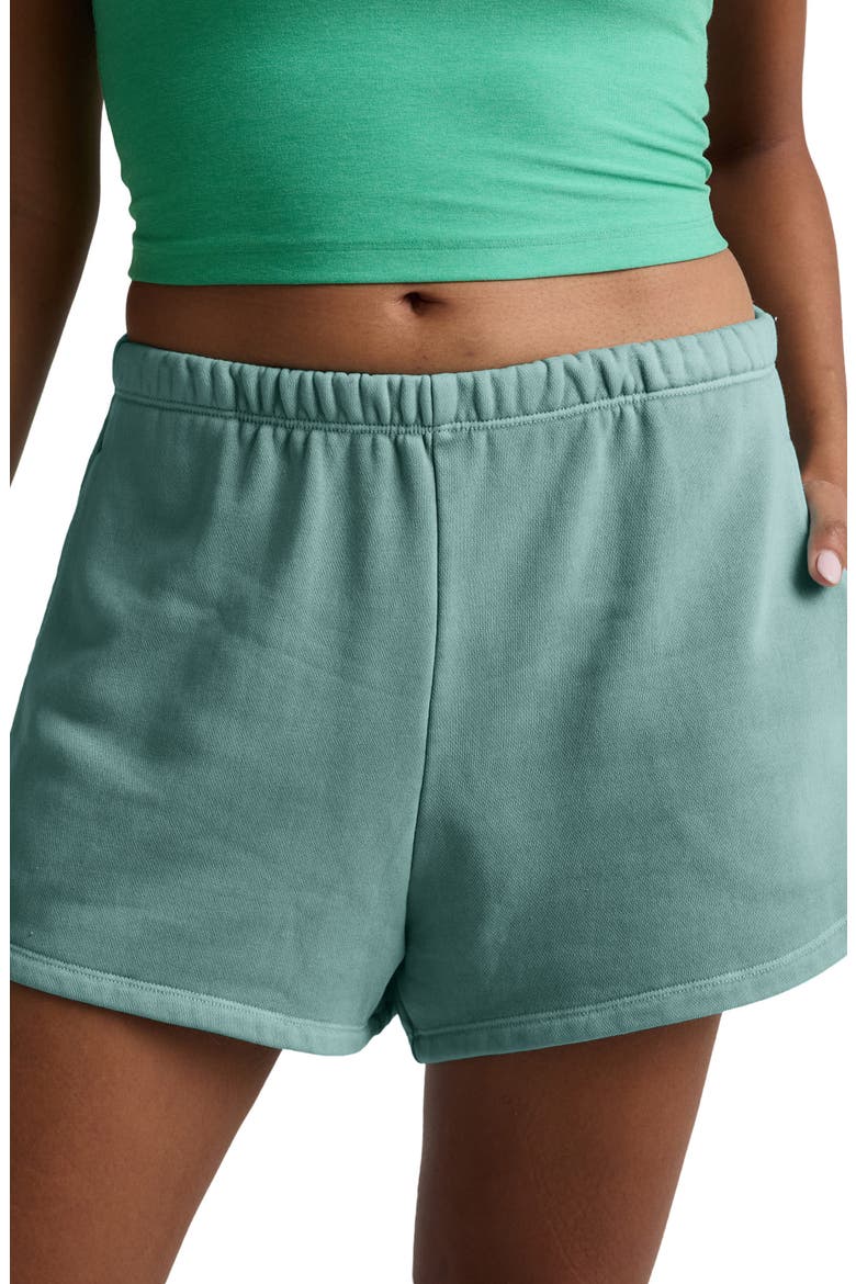Fade Out Sweat Shorts, Main, color, WASHED TEAL SEA
