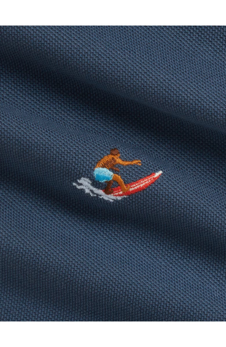 Ralph Lauren Surf Embroidered Polo Romper, Alternate, color, Clancy Blue