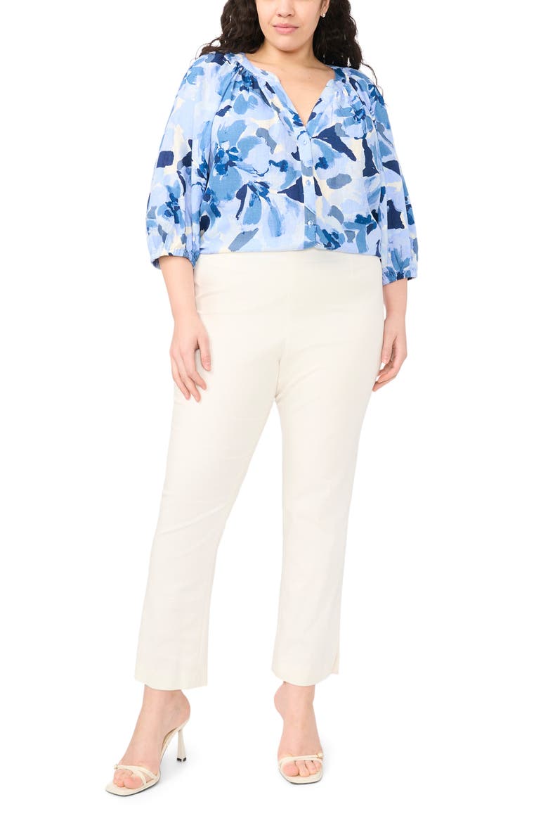 Floral Raglan Balloon Sleeve Top, Alternate, color, MOONLIGHT BLUE