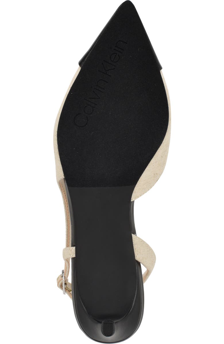 Calvin Klein Slingback Kitten Heel Pump, Alternate, color, Natural/ Black